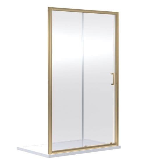 NUIE Rene 1200mm Sliding Shower Door Brushed Brass