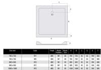 MX Durastone 1000mm x 1000mm Square Low Profile Shower Tray XFO