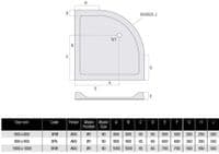 MX Durastone 900mm x 760mm Low Profile Offset Quadrant Shower Tray Right Hand XPZ