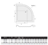 Mx Elements 1000mm Quadrant Low Profile Tray TBW