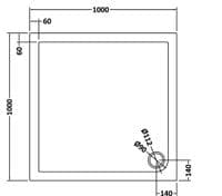 NUIE Pearlstone 1000mm x 1000mm Square Shower Tray