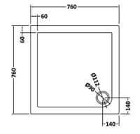 NUIE Pearlstone 760mm x 760mm Square Shower Tray Slate Grey