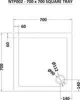 NUIE Ultra Pearlstone 800mm x 800mm Square Shower Tray