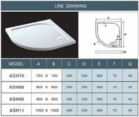 Premium Low Profile 760mm x 760mm Stone Resin Quadrant Shower Tray