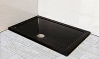 Premium Low Profile Gloss Black Stone Resin Rectangular Shower Tray