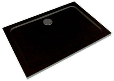 Premium Low Profile Gloss Black Stone Resin Rectangular Shower Tray