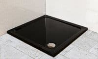 Premium Low Profile Gloss Black Stone Resin Square Shower Tray