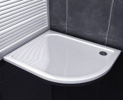Premium Low Profile Gloss White Stone Resin Offeset Quadrant Shower Tray