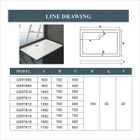 Premium Low Profile Gloss White Stone Resin Rectangular Shower Tray