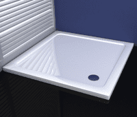 Premium Low Profile Gloss White Stone Resin Square Shower Tray