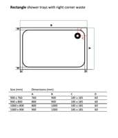 Premium Low Profile Silver Stone Resin Rectangular Shower Tray