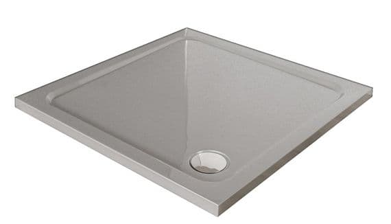 Premium Low Profile Silver Stone Resin Rectangular Shower Tray