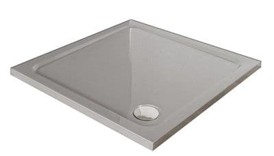 Premium Low Profile Silver Stone Resin Square Shower Tray