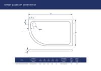 Scudo Eco-Stone Low Profile Offset Quadrant  Shower Trays - LEFT HAND