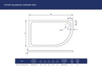 Scudo Eco-Stone Low Profile Offset Quadrant  Shower Trays - RIGHT HAND