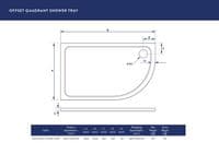 Scudo Eco-Stone Low Profile Offset Quadrant  Shower Trays - RIGHT HAND