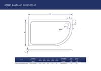 Scudo Eco-Stone Low Profile Offset Quadrant  Shower Trays - RIGHT HAND