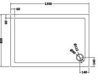 Ultra Pearlstone 1200mm x 800mm Rectangular Shower Tray