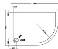 Ultra Pearlstone 1200mm x 900mm Offset Quadrant Right Hand Shower Tray