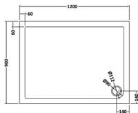 Ultra Pearlstone 1200mm x 900mm Rectangular Shower Tray