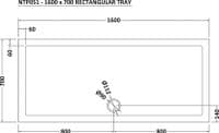 Ultra Pearlstone 1600mm x 700mm Rectangular Shower Tray