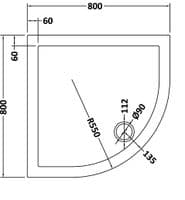 Ultra Pearlstone 800mm x 800mm Quadrant Shower Tray