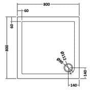 Ultra Pearlstone 800mm x 800mm Square Shower Tray