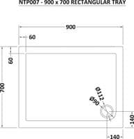 Ultra Pearlstone 900mm x 700mm Rectangular Shower Tray