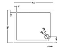 Ultra Pearlstone 900mm x 760mm Rectangular Shower Tray