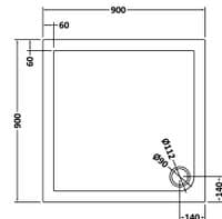 Ultra Pearlstone 900mm x 900mm Square Shower Tray