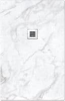 White Marble Effect Shower Tray | Anti-Slip | Anti-Bacterial  | Rectangular Various Sizes