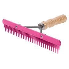 Pink Plastic Fluffer Wood Handle