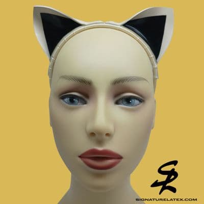 Kitty ears white & black (Two tone) E (1)