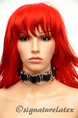 Large  metal ring latex collar