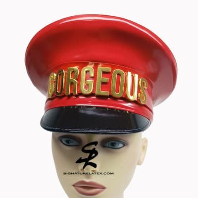 Latex military hat with Gold wording (E)