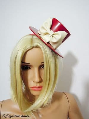 Latex mini top hat with bow
