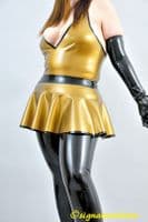 Latex skate skirt with trim