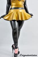 Latex skate skirt with trim