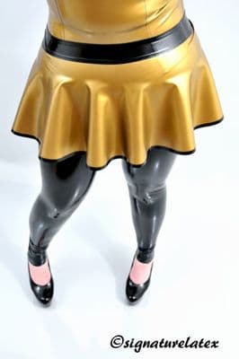 Latex skate skirt with trim