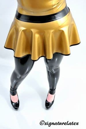 Latex skate skirt with trim