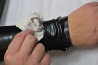 Latex wrist wallet