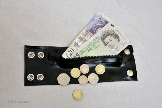 Latex wrist wallet