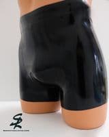 Men's Latex Shorts With Pouch in Black (E)