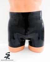 Men's Latex Shorts With Pouch in Black (E)