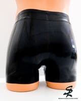 Men's Latex Shorts With Pouch in Black (E)