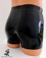 Men's Latex Shorts With Pouch in Black (E)