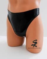 Men's Latex thong in Black (E)