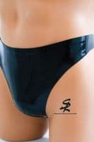 Men's Latex thong in Black (E)
