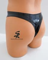 Men's Latex thong in Black (E)