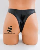 Men's Latex thong in Black (E)